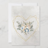 Elegant Gold Geometric Heart Wedding Invitation 招待状 (裏面)