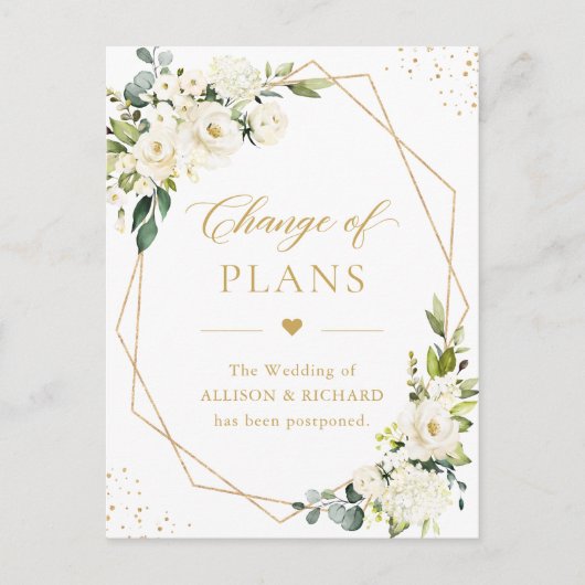 Elegant Gold Geometric Rose Floral Design - Plans  ポストカード (正面)