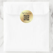 elegant gold gift registry qr code baby shower ラウンドシール (バッグ)