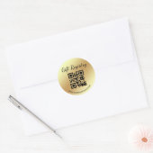 elegant gold gift registry qr code baby shower ラウンドシール (封筒)