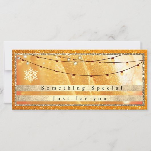 Elegant Gold Gift Voucher | Glitter and Pearl (正面)