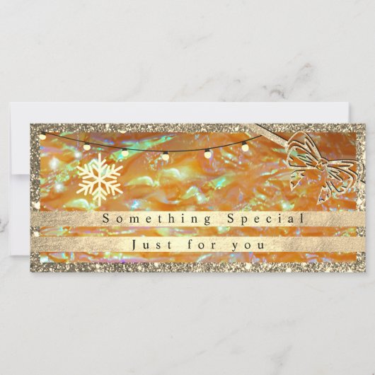 Elegant Gold Gift Voucher | Glitter and Pearl (正面)