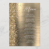 Elegant Gold Glam Glitter Script Wedding メニュー (正面)
