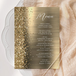Elegant Gold Glam Glitter Script Wedding メニュー