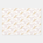 Elegant Gold Glitter 80th Birthday ラッピングペーパーシート (正面)