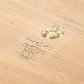 Elegant Gold Glitter Balloons Simple Retirement アクリル招待状 (レイダウン)