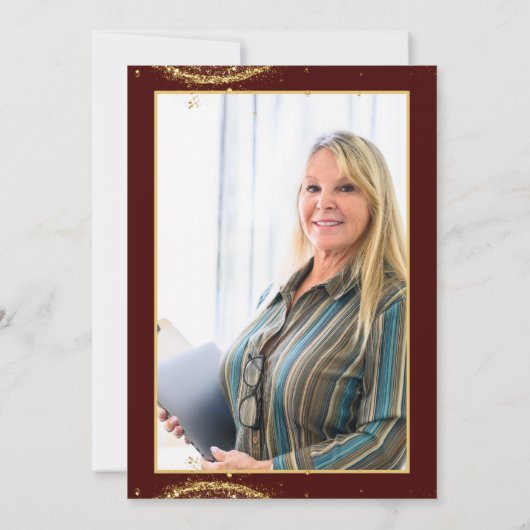 Elegant Gold Glitter Birthday 60th with Balloons 招待状 (裏面)