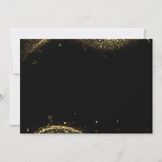 Elegant Gold Glitter Birthday 60th With Photo 招待状 (裏面)