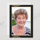  Elegant Gold Glitter Birthday 80th with Ballons 招待状 (裏面)