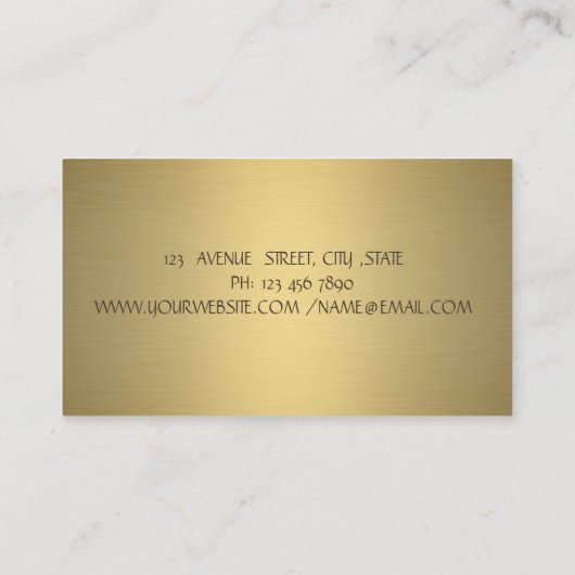 Elegant Gold Glitter Broom Drips 名刺 (裏面)