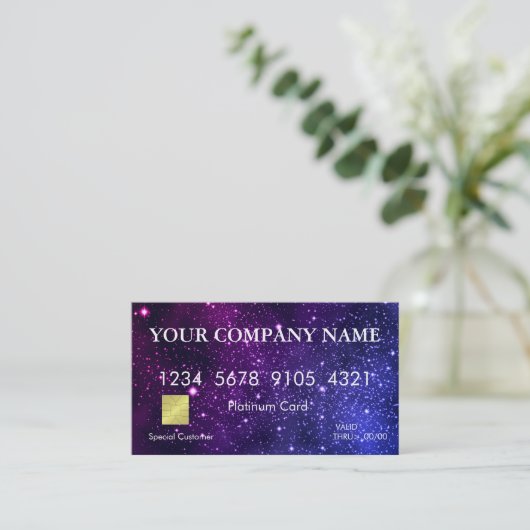 Elegant Gold Glitter Credit Card 名刺 (スタンド正面)
