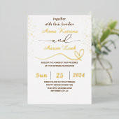 Elegant Gold Glitter Custom Wedding Foil Invite 箔招待状 (立ち正面)