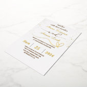 Elegant Gold Glitter Custom Wedding Foil Invite 箔招待状 (回転した状態)