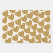 Elegant Gold Glitter Heart Wrapping Paper ラッピングペーパーシート (正面3)