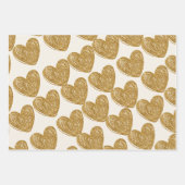 Elegant Gold Glitter Heart Wrapping Paper ラッピングペーパーシート (正面2)
