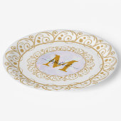 Elegant Gold Glitter Initial & Name ペーパープレート (アングル)