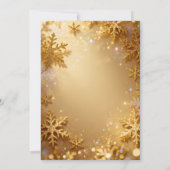 Elegant Gold Glitter Snowflake Christmas Party 招待状 (裏面)