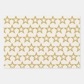 Elegant Gold Glitter Star Wrapping Paper ラッピングペーパーシート (正面3)