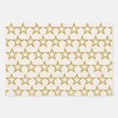 Elegant Gold Glitter Star Wrapping Paper ラッピングペーパーシート (正面2)
