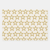 Elegant Gold Glitter Star Wrapping Paper ラッピングペーパーシート (正面)
