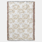 Elegant Gold Glitter Tiger Print White Design スローブランケット (正面縦)