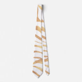 Elegant Gold Glitter Zebra White Animal Print ネクタイ (正面)