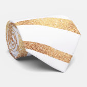 Elegant Gold Glitter Zebra White Animal Print ネクタイ (ロール)
