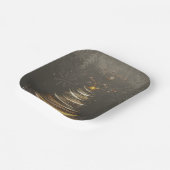  Elegant Gold  glow Christmas Tree ペーパープレート (傾斜あり)