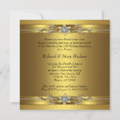 Elegant Gold Golden 50th Wedding Anniversary 招待状 (裏面)