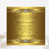 Elegant Gold Golden 50th Wedding Anniversary 招待状
