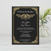 Elegant gold Gothic Halloween wedding Invitation 招待状 (スタンド正面)
