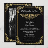 Elegant gold Gothic Halloween wedding Invitation 招待状 (正面/裏面)