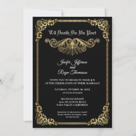 Elegant gold Gothic Halloween wedding Invitation 招待状