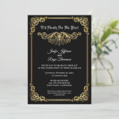 Elegant gold Gothic Halloween wedding Invitation 招待状 (スタンド正面)