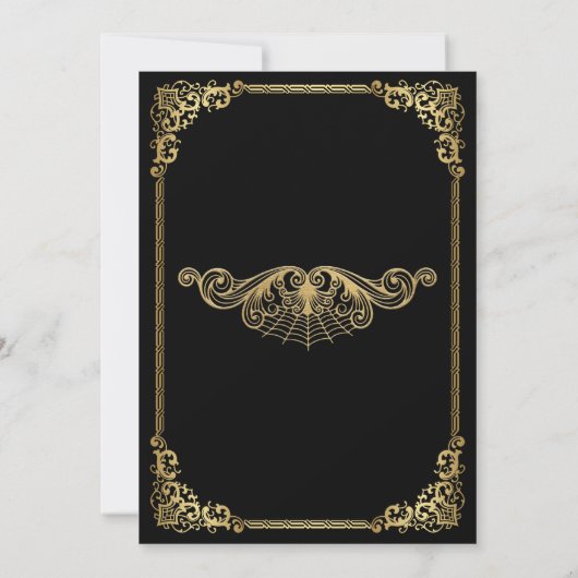 Elegant gold Gothic Halloween wedding Invitation 招待状 (裏面)