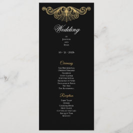 Elegant gold Gothic Wedding Program メニュー
