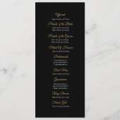 Elegant gold Gothic Wedding Program メニュー (裏面)
