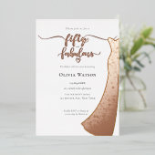 Elegant Gold Gown 50 and fabulous birthday 箔招待状 (立ち正面)