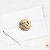 Elegant Gold Graduation Envelope Seals ラウンドシール (封筒)