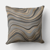 Elegant gold gray abstract クッション (裏面)