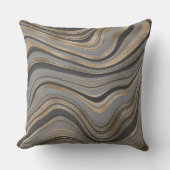 Elegant gold gray abstract クッション (正面)