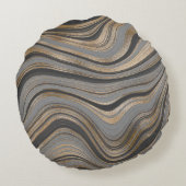 Elegant gold gray abstract ラウンドクッション (裏面)