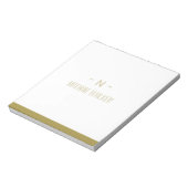 Elegant Gold & Gray Monogram I Minimalist Elegant  ノートパッド (回転)
