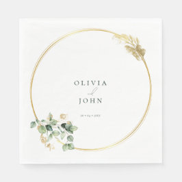 Elegant Gold Green Eucaliptus Wedding  スタンダードランチョンナプキン