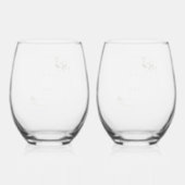 Elegant Gold Green Eucaliptus Wedding  ステムなしワイングラス (裏面)