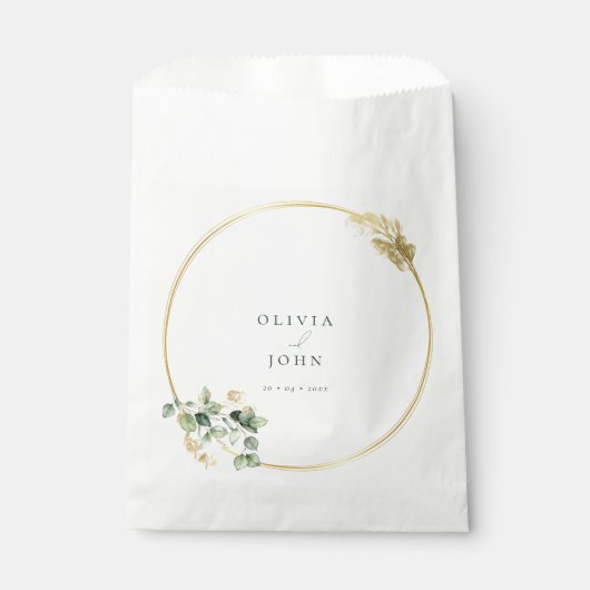 Elegant Gold Green Eucaliptus Wedding  フェイバーバッグ (正面)