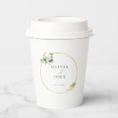 Elegant Gold Green Eucaliptus Wedding  紙コップ (裏面)
