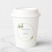 Elegant Gold Green Eucaliptus Wedding  紙コップ (正面)