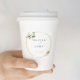 Elegant Gold Green Eucaliptus Wedding  紙コップ