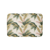 Elegant Gold & Green Leaf Pattern Touch of Pink バスマット (正面)